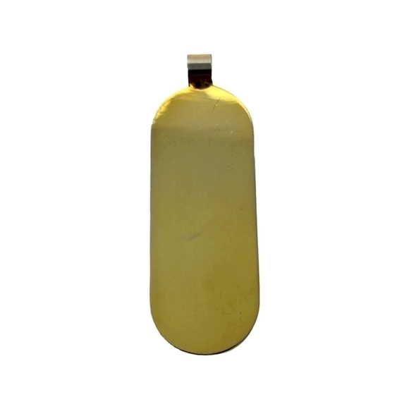 Vintage 80s Gold Tone Pendant With Crystal Accents - Picture 5 of 5